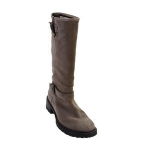 Fendi Womens Suede Belted Mid Calf Boots Sand Beige Size 36 6